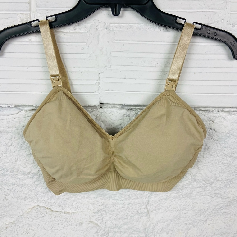 ISABEL MATERNITY nude stretch padded, nursing bra size medium